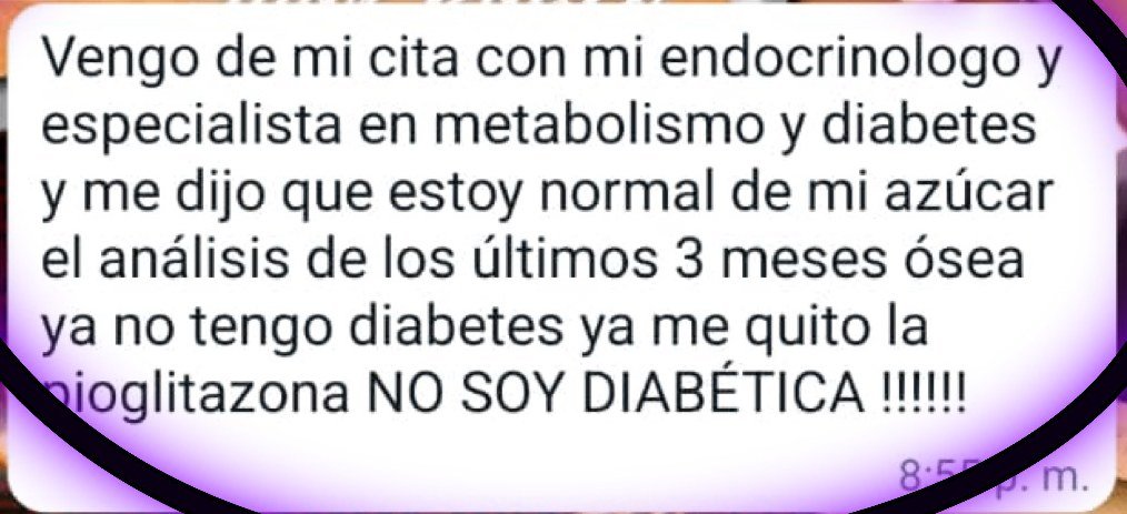 Mensaje de Alicia sobre su cita con el endocrinólogo